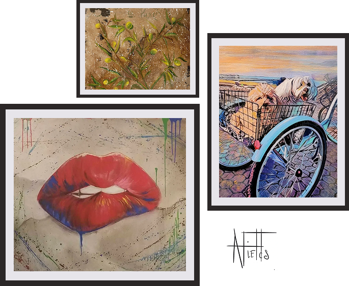 Colorful art collection with unique themes