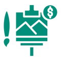 Painting and price symbol